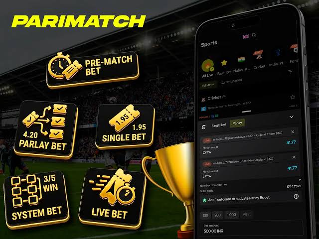 Parimatch - Sportler mit Neon-Rahmen