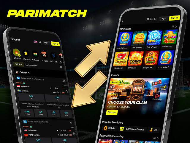 Parimatch - Sportler mit Neon-Rahmen